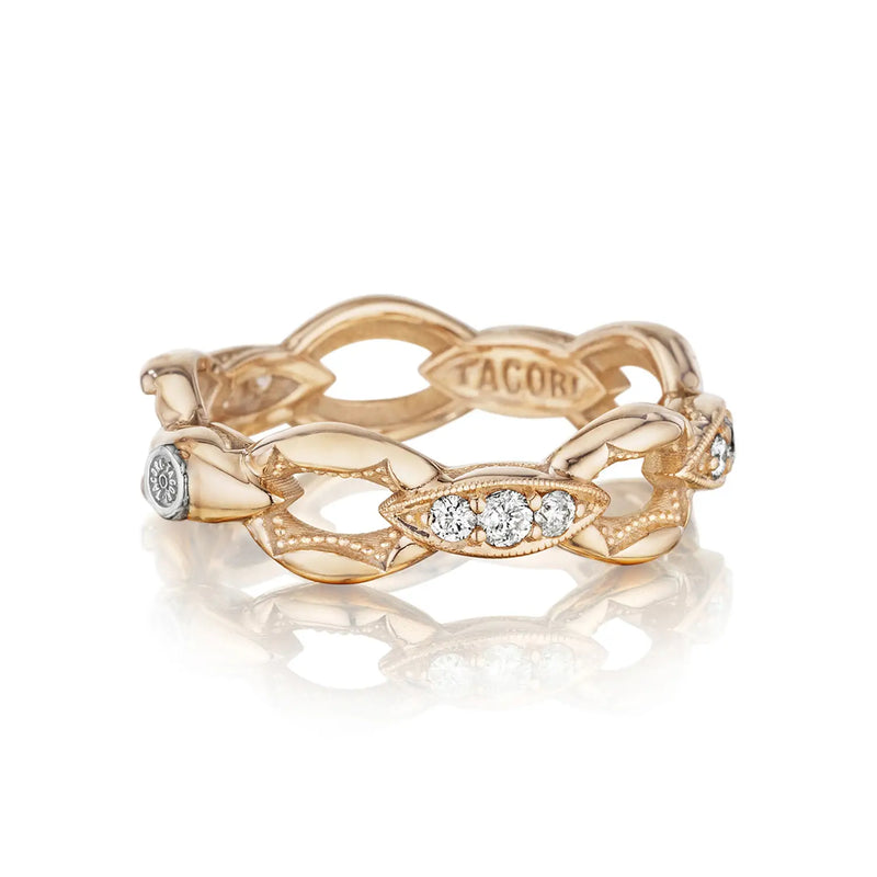 Tacori The Ivy Lane Pavé Crescent Links Ring in 18kt Rose Gold
